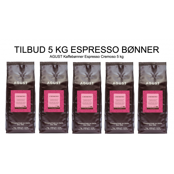 Kaffebnner Espresso AGUST Cremoso 5 kg -30%