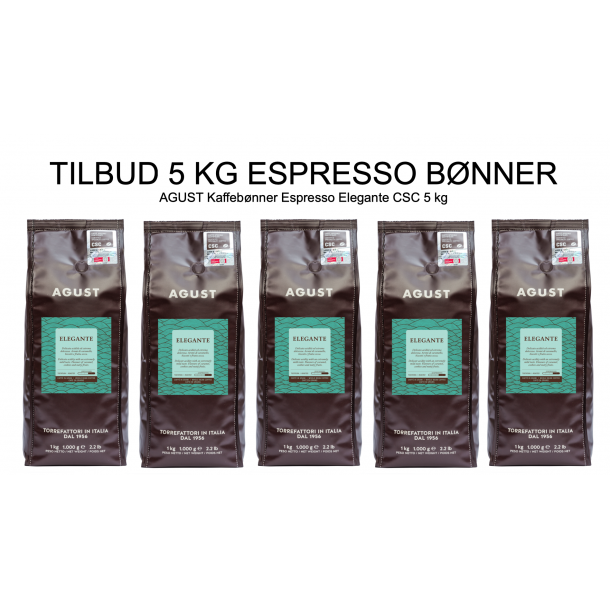 Kaffebnner Espresso AGUST Elegante 5 kg CSC -30%