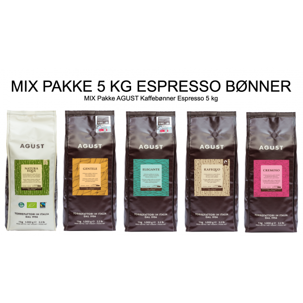 MIX Pakke Kaffebnner Espresso AGUST 5 kg -30%